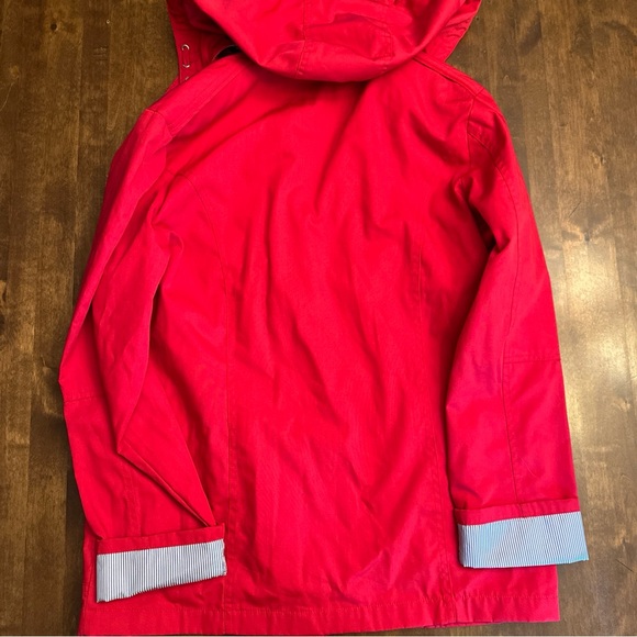 Mackintosh New England Medium Red Hood Snap Button Rain Jacket Classic - Picture 8 of 8
